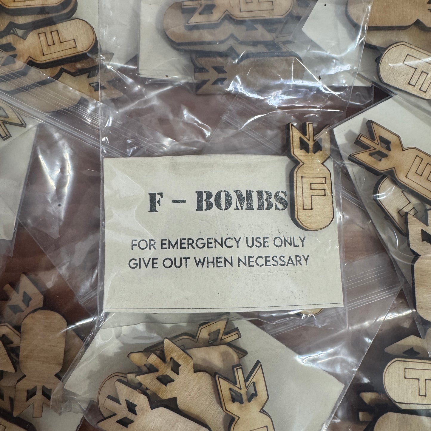 Wooden F-BOMBS Decorations Hilarious Reusable Shareable Gag Good Gifts