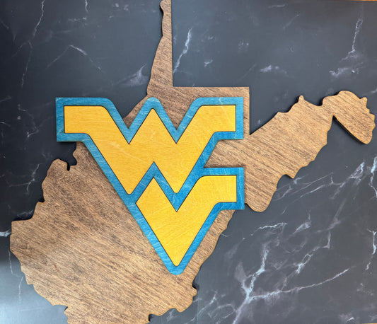 Wooden WVU Sign