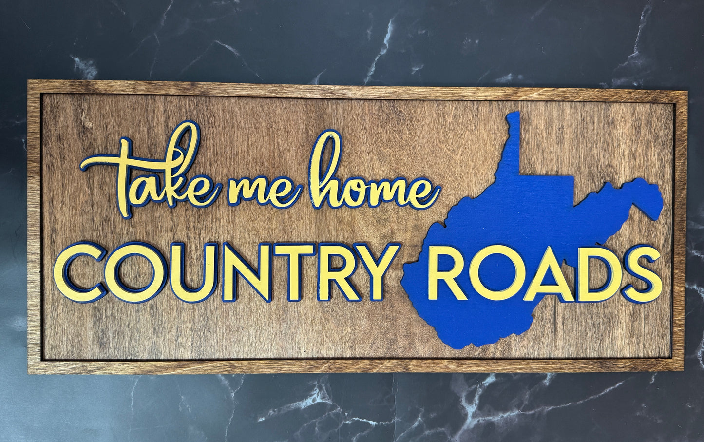 Take Me Home Country Roads West Virginia Wooden Sign