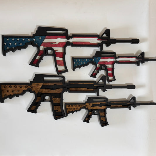 Wooden Patriotic Gun Decor