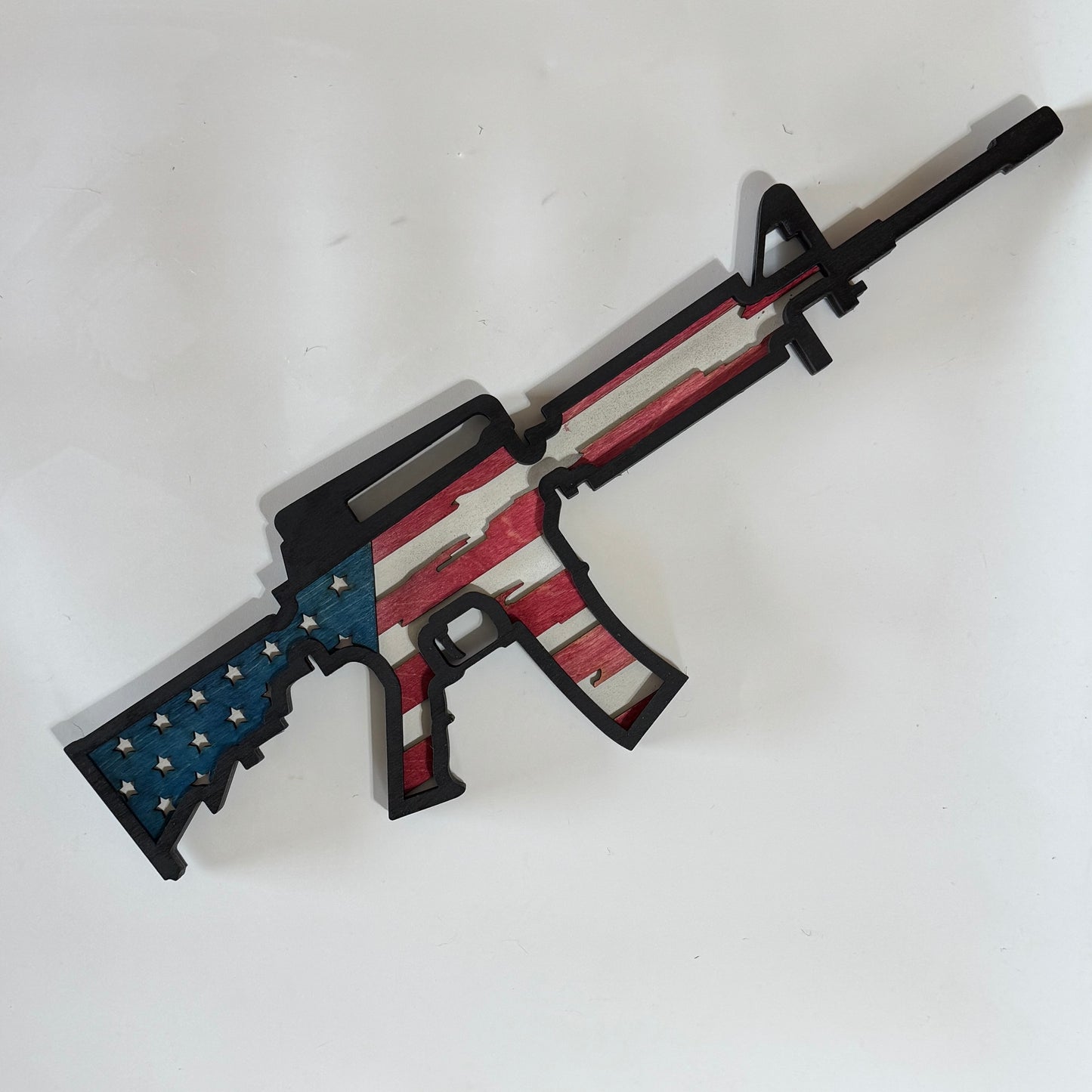 Wooden Patriotic Gun Decor